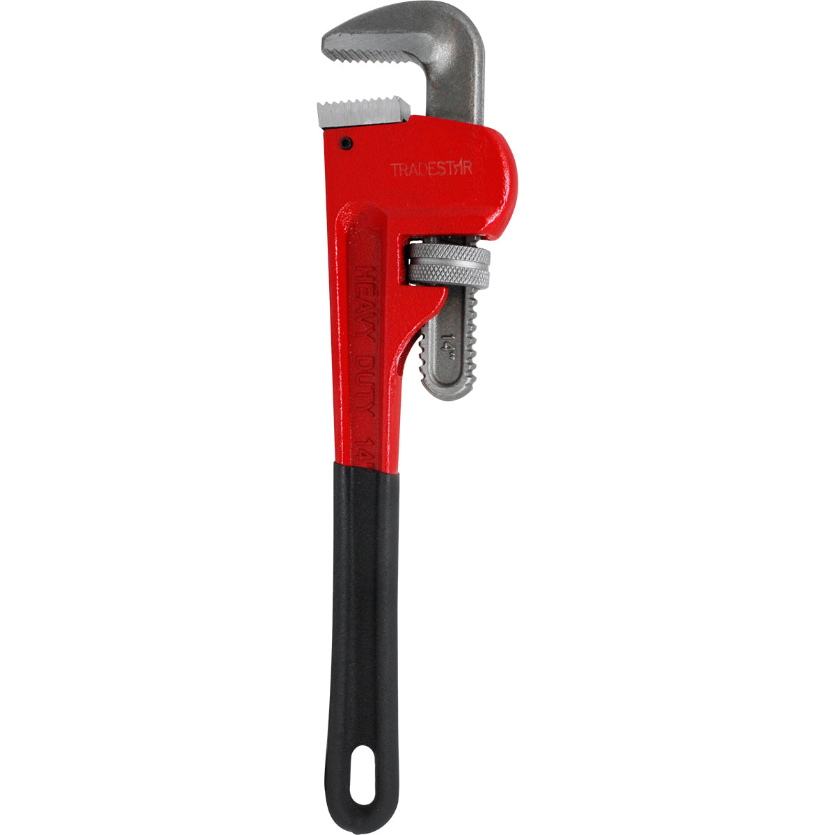 Chave de Grifo Cano Americana 14 Pol Profissional Tradestar - Ferramenta robusta de aço para encanadores, mecânicos e profissionais de manutenção. Mordentes duráveis, ajuste preciso e design ergonômico para uso industrial e doméstico.