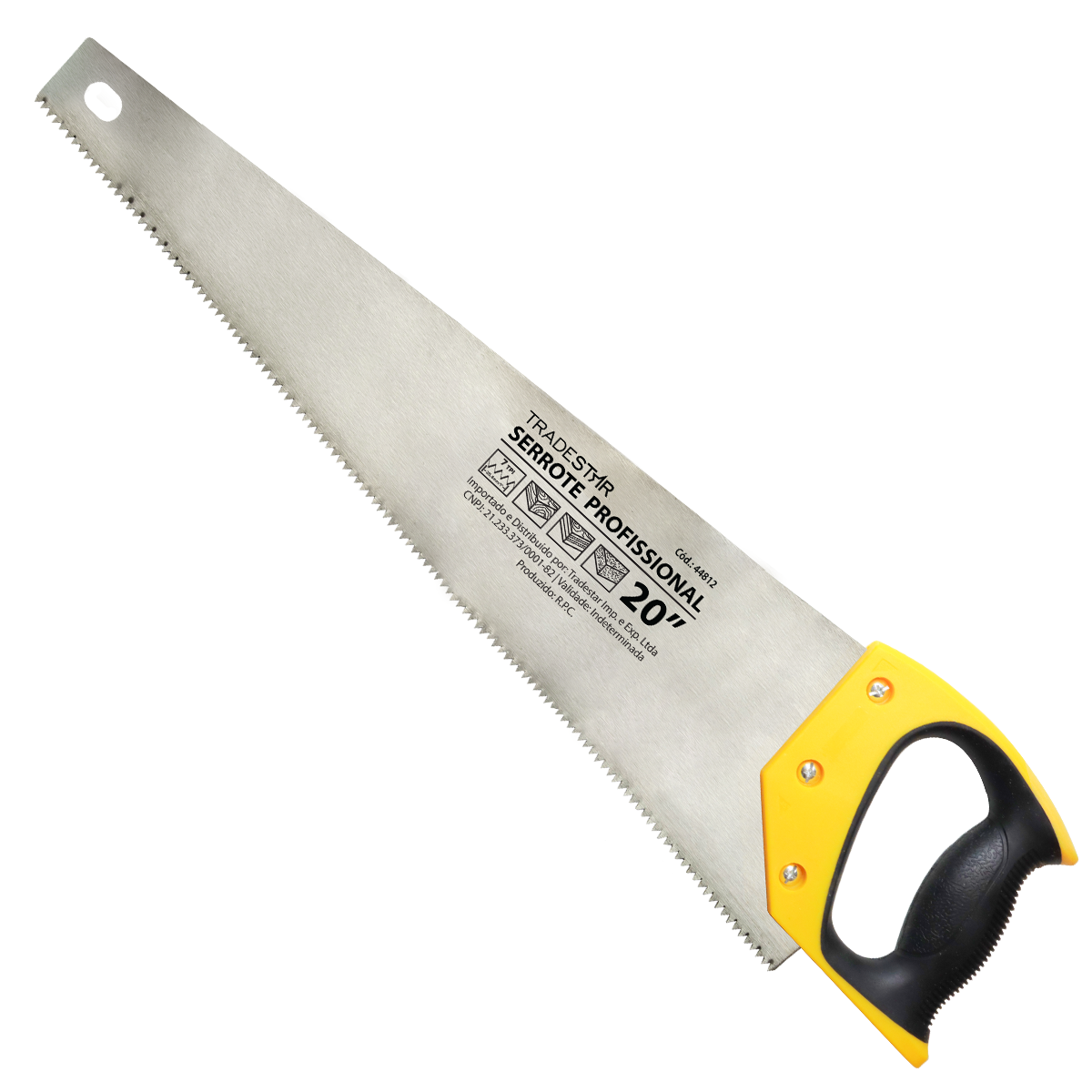 Kit 2 Serrotes para madeira Tradestar 18 e 20 polegadas com cabo emborrachado. Lâmina em aço manganês, tripla afiação, cortes rápidos. Ferramenta ideal para marcenaria e trabalhos em madeira. Produto novo, original, com nota fiscal.