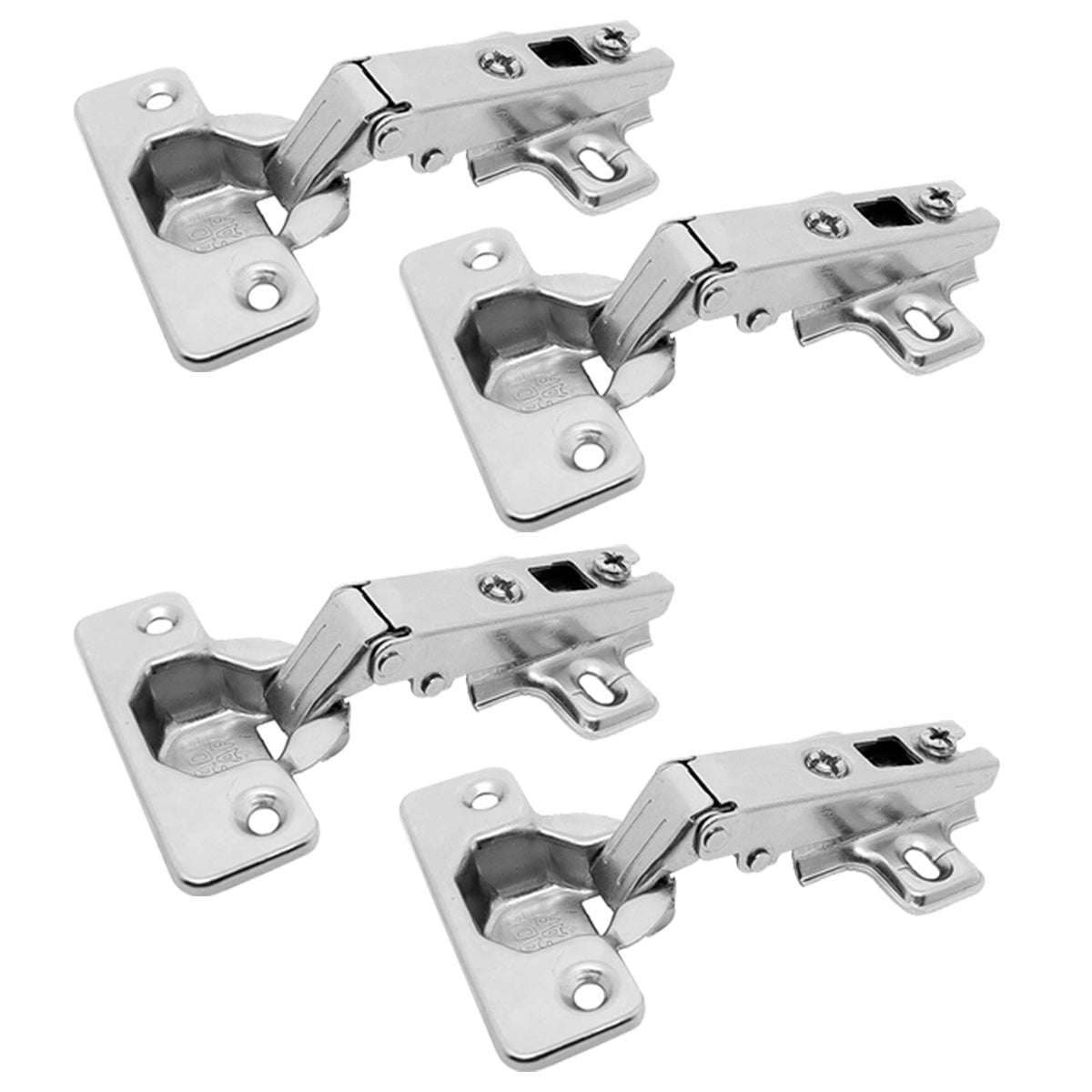 Kit 25 Dobradiças Caneco 35mm Slide On 110° Pro Tradestar para portas de armários e móveis. Dobradiças retas em aço niquelado, abertura de 110 graus, ideais para instalação em móveis com espessura de 14mm a 23mm.