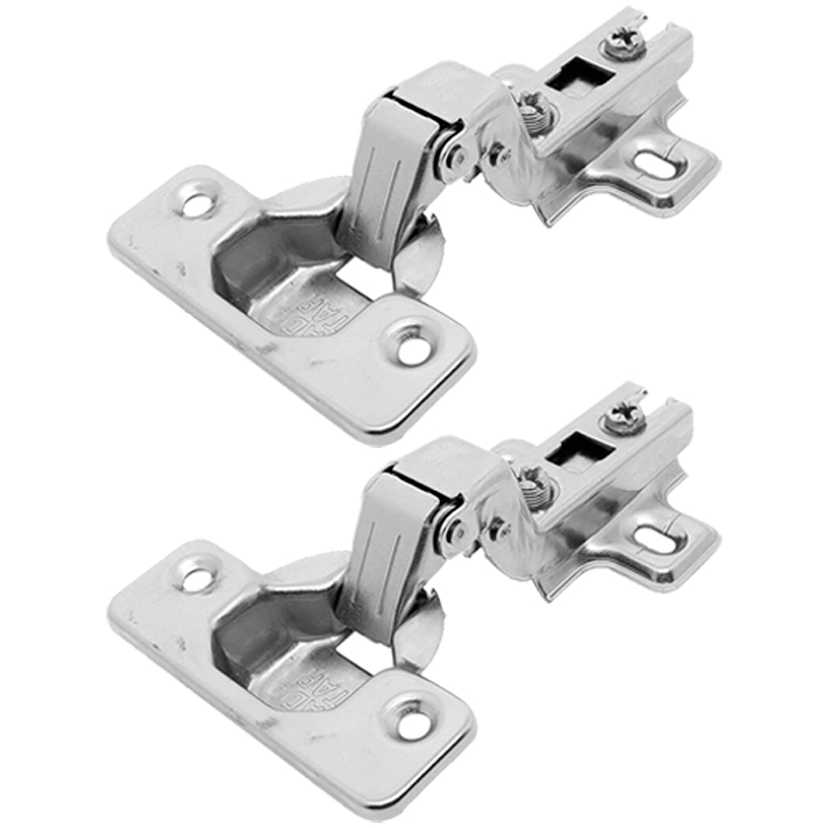 Kit com 5 dobradiças slide on 110° caneco 35mm para armário, dobradiça clip on soft close Tradestar, aço niquelado, fechamento suave, abertura 105°, ideal para portas de armários e móveis.