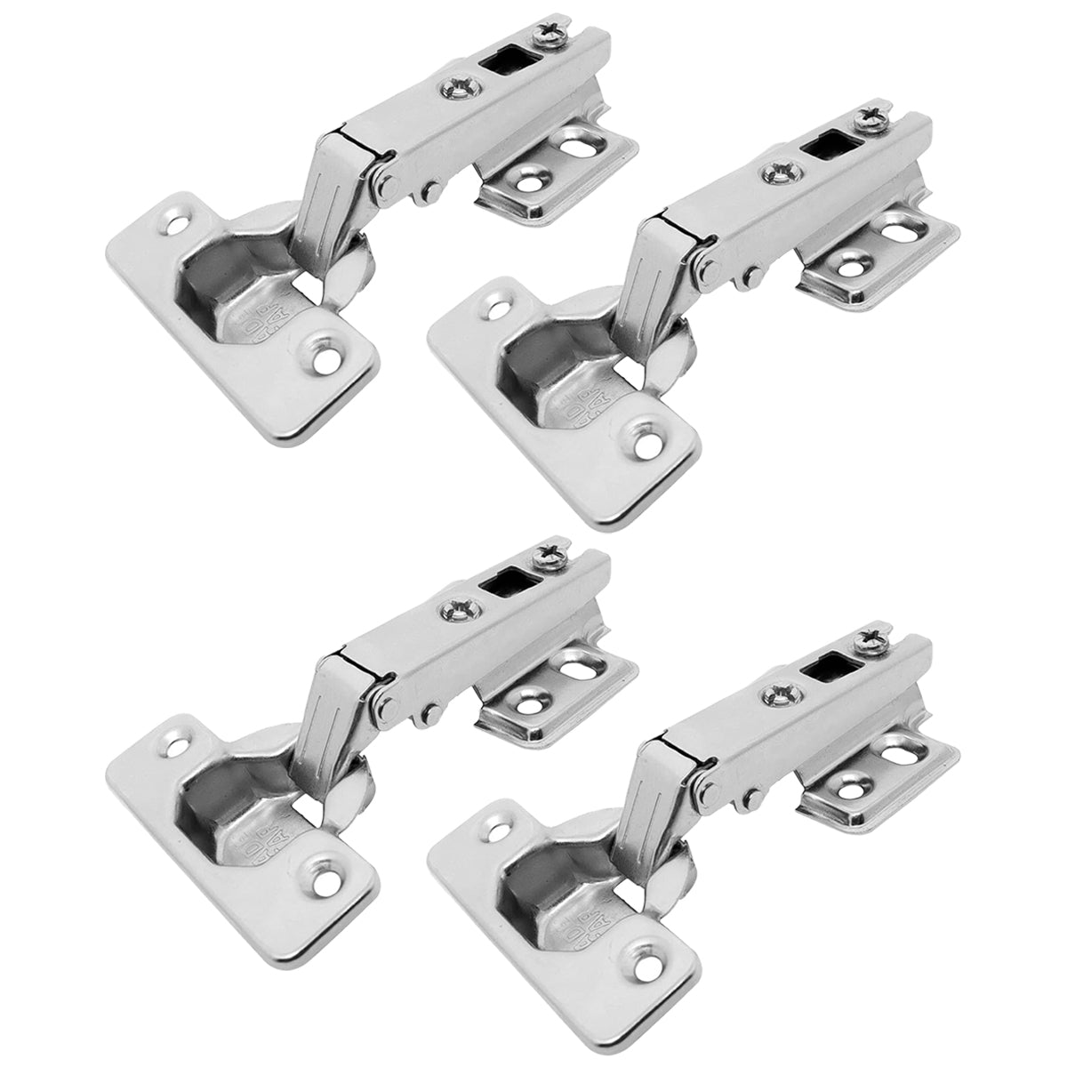 Kit com 25 dobradiças Slide On 110° para armário, caneco de 35mm, altura do calço 2mm, dobradiça reta Tradestar, ideal para portas de armários e móveis. Fabricada em aço niquelado, oferece durabilidade e fácil instalação.