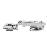 Kit com 25 dobradiças Slide On 110° caneco 35mm H=2 R para armários, dobradiça reta Tradestar em aço niquelado, ideal para portas de armários e móveis, abertura de 110°