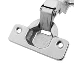 Dobradiça Caneco Duplo 35mm Slide On 110 Curva Tradestar - Dobradiça para portas de armário e móveis, aço niquelado, abertura 110 graus, 4 furos, 35mm caneco, ideal para móveis com design curvo.