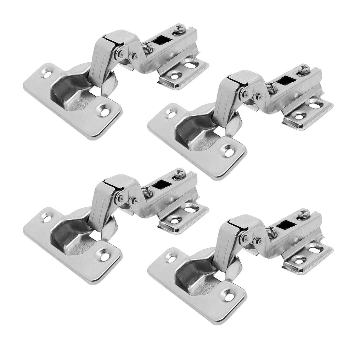 Kit com 25 dobradiças caneco duplo alta 35mm Slide On Tradestar para portas de armários e móveis. Dobradiças em aço niquelado, abertura de 110 graus, 4 furos, ideais para instalação precisa e duradoura.