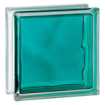 Tijolo Bloco de Vidro Colors 19x19x8 Un Tradestar na cor verde água, ideal para divisórias, paredes e projetos decorativos. Proporciona claridade e um toque de cor para ambientes internos e externos. Dimensões: 19cm x 19cm x 8cm.