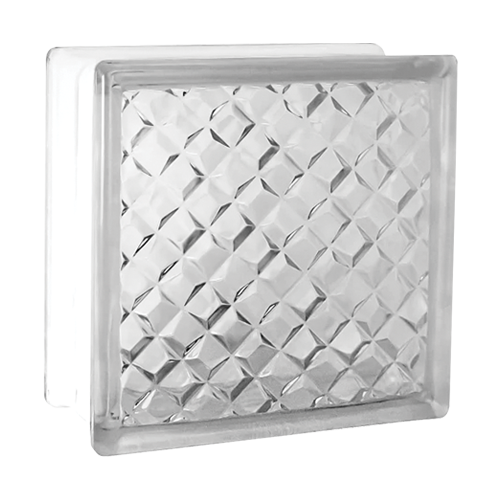 Tijolo Bloco de Vidro Transparente Tradestar 19x19x8cm - Ideal para paredes, divisórias e proporcionar claridade. Bloco de vidro incolor com acabamento transparente e ondulações, perfeito para projetos de design de interiores e exteriores. Compre agora e aproveite a iluminação natural!