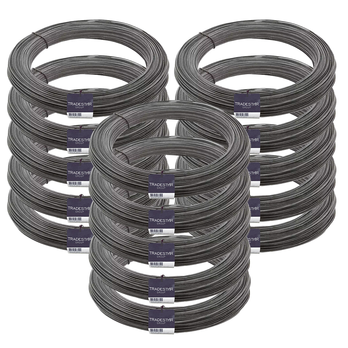 Kit 15 rolos de arame recozido liso Tradestar BWG 18 (1,24mm) de 1 kg cada, ideal para construção civil e diversas aplicações. Arame de aço de alta resistência para amarração de ferragens e projetos DIY. Produto original, novo e com garantia.