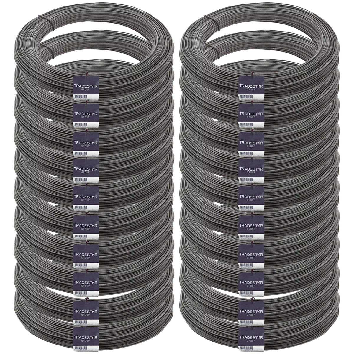 Kit 20 rolos de arame recozido liso Tradestar BWG 18 (1,24mm) de 1 kg cada, ideal para construção civil e diversas aplicações. Arame para amarração de ferragens, resistente e de fácil manuseio. Produto original, novo e com garantia.