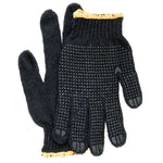 Luva de Pano Tricotada Malha Pigmentada Preta Tradestar - Kit com 12 pares, EPI para proteção das mãos em trabalhos manuais, industriais e jardinagem. Luva preta 10 polegadas, resistente e confortável.