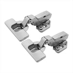 Kit 10 Dobradiça Easy Tn Click Alta Capa Parafuso Tradestar - Dobradiça clip on 105 com soft close 3D alta, aço niquelado, com capa de braço, capa de caneco e parafusos inclusos. Ideal para móveis, com abertura de 105° e regulagem 3D para encaixe perfeito. Fechamento suave e silencioso.