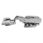Kit 10 Dobradiça Easy Tn Click Curva Capa Parafuso Aço Inox - Dobradiça clip on soft close em aço inox para móveis, com capa, caneco e parafusos inclusos. Ideal para portas de armários e gavetas, com abertura de 105° e fechamento suave.