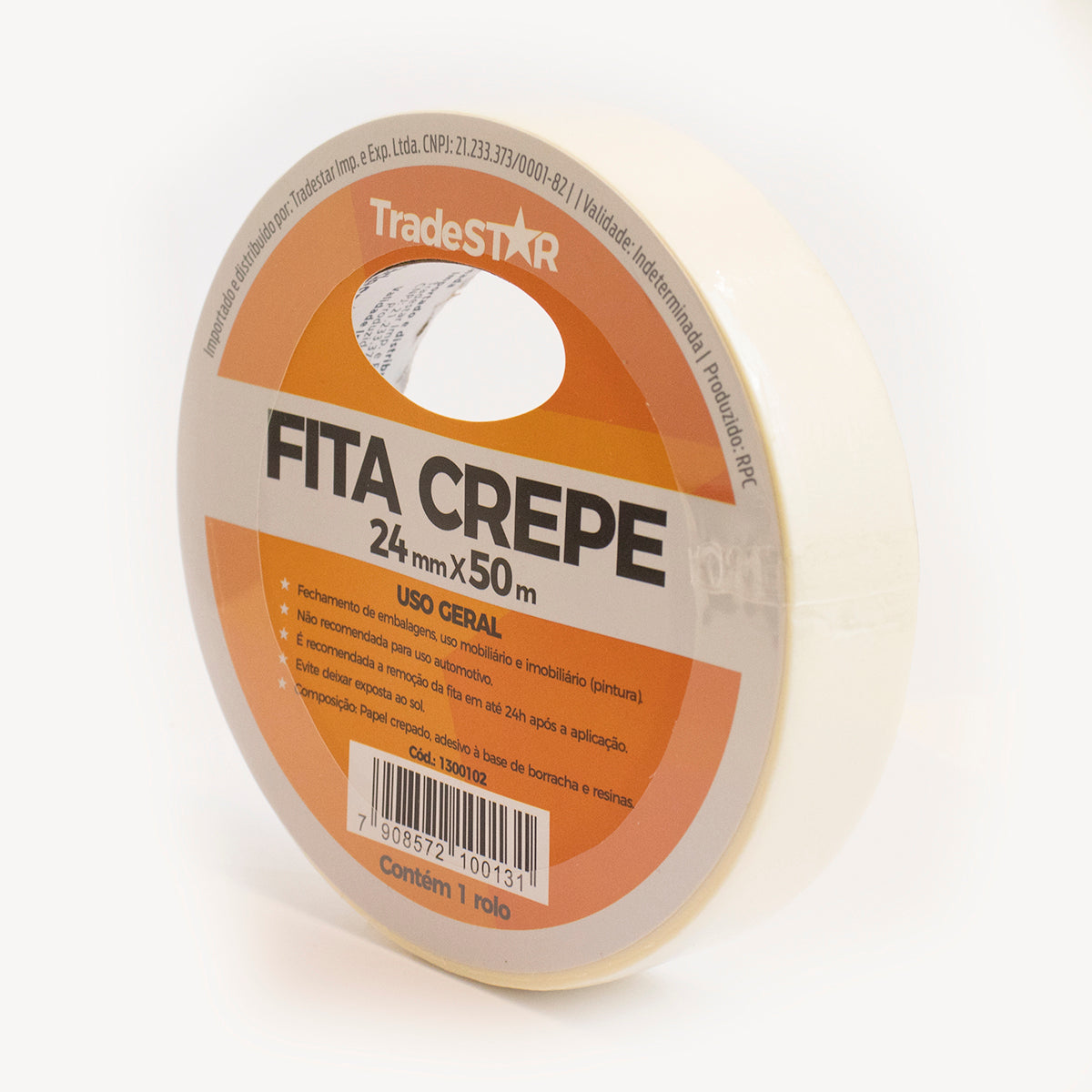 Fita adesiva crepe de papel TradeStar 24mm x 50m, ideal para uso geral em embalagens, mobiliário e imobiliário. Kit com 10 rolos de fita crepe branca, resistente e fácil de aplicar e remover. Perfeita para trabalhos de pintura, fixação temporária e outras aplicações. Compre agora e garanta um acabamento profissional!