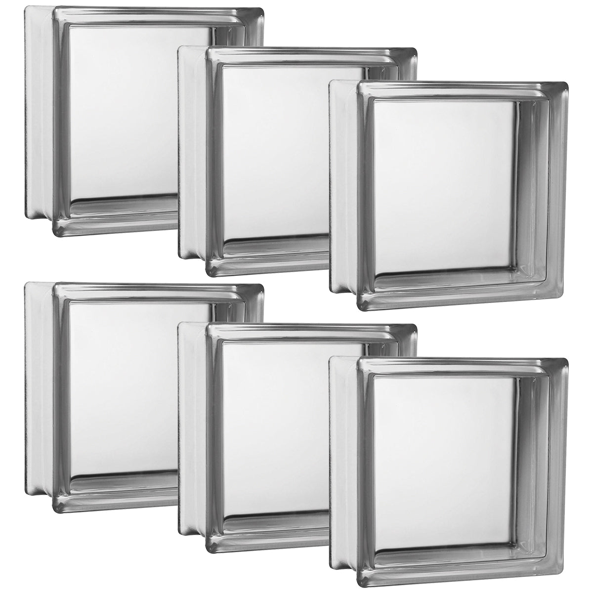 Kit 6 Tijolos Bloco de Vidro Incolor Liso 19x19x8 Tradestar - Blocos de vidro transparentes para construção e decoração, ideais para paredes, divisórias e ambientes que buscam iluminação natural e design moderno.