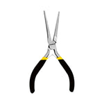 Alicate de bico longo para eletrônica, bijuterias e artesanato. Ferramenta profissional com cabo ergonômico e pontas finas para trabalhos precisos. Ideal para cortar, dobrar e modelar fios e componentes.
