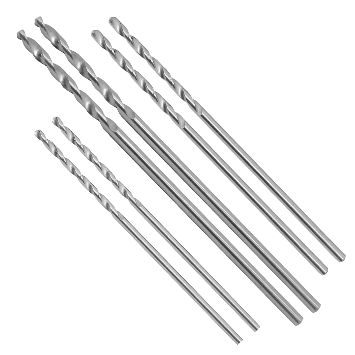 Kit Jogo 6 Brocas Mourão Madeira Extra Longa (6mm, 8mm, 10mm) Tradestar - Brocas de aço para perfuração precisa em madeira, fibrocimento e outros materiais. Ideal para construção, marcenaria e bricolagem. Kit com 6 brocas de diferentes tamanhos e comprimentos.