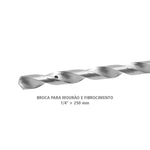 Kit 3 Brocas Mourão Madeira Extra Longas 6MM - Broca para perfuração em madeira e fibrocimento, 250mm de comprimento, ideal para construção e marcenaria. Ferramenta de alta performance e durabilidade.