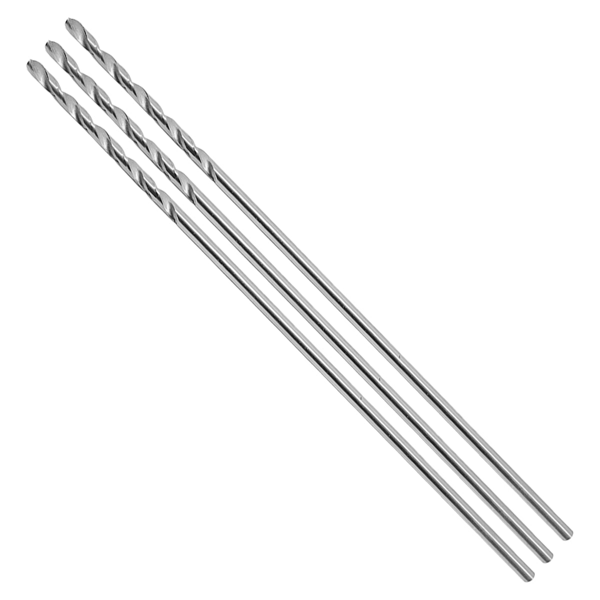 Kit 3 Brocas Mourão Madeira Extra Longas 3 P 5/16 400mm 8MM para perfuração em madeira e fibrocimento. Brocas de aço de alta durabilidade e precisão, ideais para construção e marcenaria.