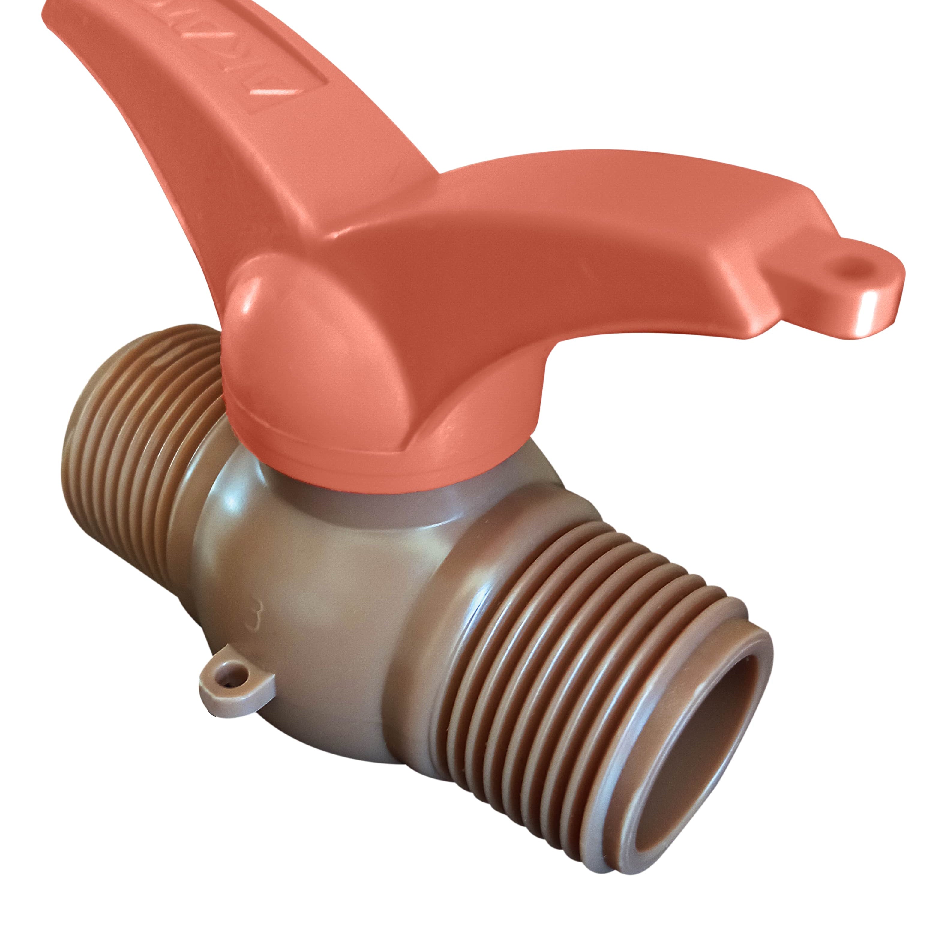 Registro de esfera 3/4" com rosca externa Akato, ideal para controle de fluxo de água em instalações de água fria. Fabricado em PVC resistente e durável. Possui rosca externa de 3/4 polegadas e esfera interna para fácil abertura e fechamento. Perfeito para uso em sistemas hidráulicos. Produto original, novo e com garantia.