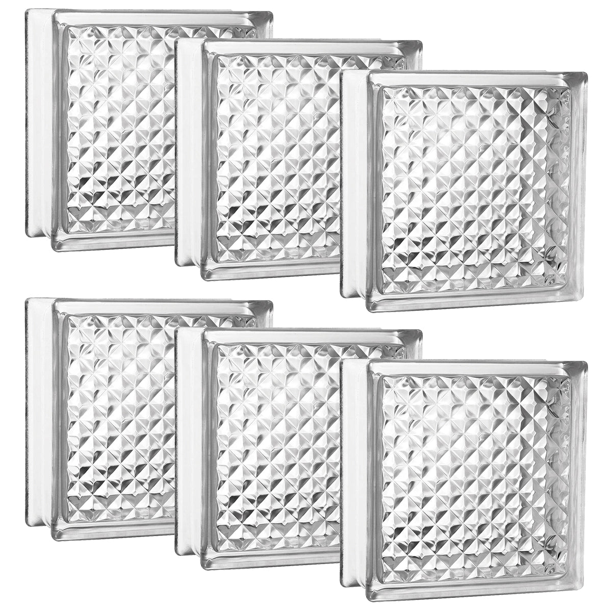 Kit 50 Tijolos Bloco de Vidro Transparente 19x19x8 Tradestar - Blocos de vidro transparentes para construção e decoração, ideais para paredes, divisórias e ambientes que buscam luminosidade e design moderno. Tijolos de vidro incolor com textura quadriculada, proporcionando privacidade e passagem de luz natural.