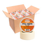 Kit com 200 rolos de fita crepe de papel 48mm x 50m TradeStar, ideal para uso geral em embalagens, mobiliário e imobiliário. Fita adesiva de alta qualidade, fácil de aplicar e remover, com envio imediato e nota fiscal.