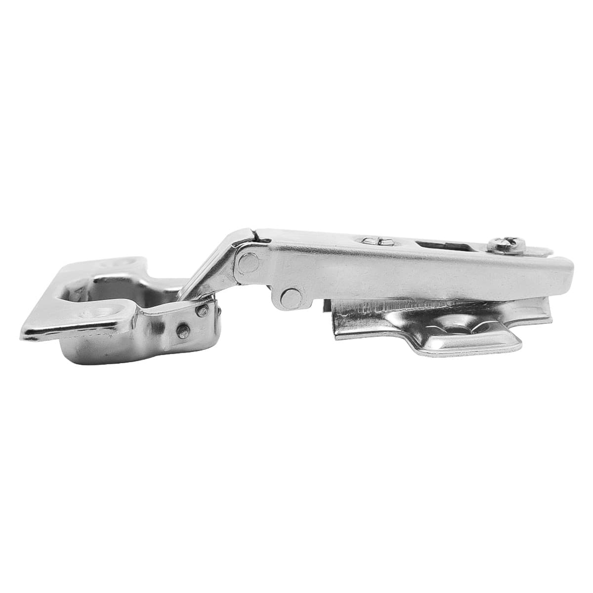 Dobradiça Caneco Calço Simples 35mm Reta Armário Tradestar em aço niquelado, ideal para portas de armários. Oferece abertura de 110°, calço simples, diâmetro de 35mm e compatibilidade com espessuras de 14 a 23mm. Garante fechamento suave e alinhamento perfeito.