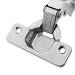 Dobradiça Caneco 35mm Curva Com Amortecedor Soft Close Tradestar - Dobradiça para móveis com fechamento suave, aço niquelado, abertura 105 graus, ideal para portas de armários e gavetas. Tradestar.