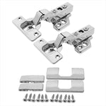 Dobradiça com Amortecedor para Armário Alta 35mm com Capas - Fechamento suave e silencioso, aço niquelado, abertura 105 graus, ideal para móveis modernos. Kit com 2 unidades, pronta entrega.