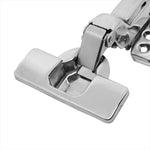 Dobradiça com Amortecedor para Armário Alta 35mm com Capas - Fechamento Suave e Silencioso - Aço Niquelado - 105° de Abertura - Ideal para Portas de Armários