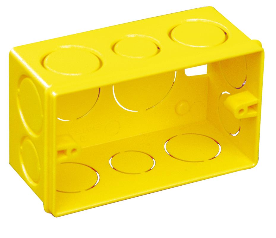 Caixa de Luz 4x2 Embutir Amarela para instalações elétricas residenciais e comerciais. Ideal para interruptores e tomadas. Fabricada em material resistente e durável. Caixa de embutir amarela, pronta para instalação.