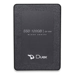 SSD 120GB Duex DX 120H Black Series para computador e notebook. Unidade de estado sólido SATA de 2.5 polegadas, ideal para melhorar o desempenho e a velocidade do seu sistema. Oferece inicialização rápida, carregamento ágil de aplicativos e transferência eficiente de arquivos. Aumente a capacidade de armazenamento do seu computador com este SSD confiável e de alta performance.