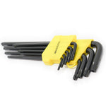 Kit 2 Jogos de Chaves Torx Tipo L Longo Tradestar (T10 a T50) - Ferramenta para parafusos estrela, ideal para manutenção automotiva, eletrônicos e marcenaria. Chaves em aço cromo-vanádio, com formato em L para maior torque e durabilidade.