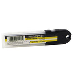 Jogo de Lâminas para Estilete 25mm Tradestar com 100 peças em aço carbono, ideal para cortes precisos em diversos materiais como papelão, drywall, plástico e couro. Lâminas largas e resistentes para uso profissional e doméstico.