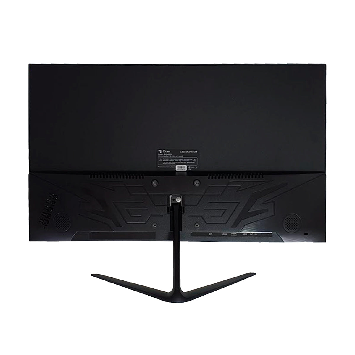 Monitor Gamer Duex Dx 240zg 24 Full HD 144Hz preto - Vista traseira, mostrando design gamer, conexões e suporte.