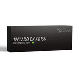 Teclado USB com fio Duex Dx KB156 preto ABNT, ideal para trabalho e estudo. Design elegante, padrão brasileiro, 107 teclas, cabo 1.5m. Pronta entrega e nota fiscal.