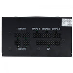 Fonte Gamer Duex 850FSE++ 850W 80 Plus Bronze Modular Pfc Ativo - Conectores modulares para placa-mãe, CPU e periféricos. Visão detalhada dos conectores IDE/SATA, CPU/PCI-E e 24 pinos.