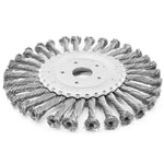 Kit 5 Escova de Aço Circular Rotativa Trançada 7" 180mm para limpeza e remoção de ferrugem, pintura e resíduos em geral. Ideal para uso em motoesmeril, aço carbono, alta durabilidade.