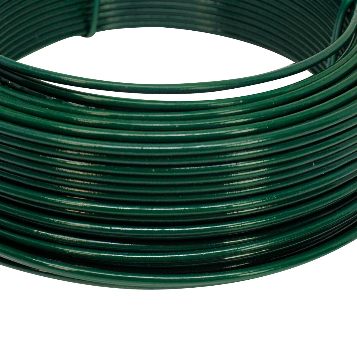 Arame para tela revestido em PVC verde 1kg BWG14 2,11mm Tradestar, ideal para instalação de gesso, resistente à corrosão e com longa durabilidade. Rolo de arame galvanizado revestido, 30 metros por kg.