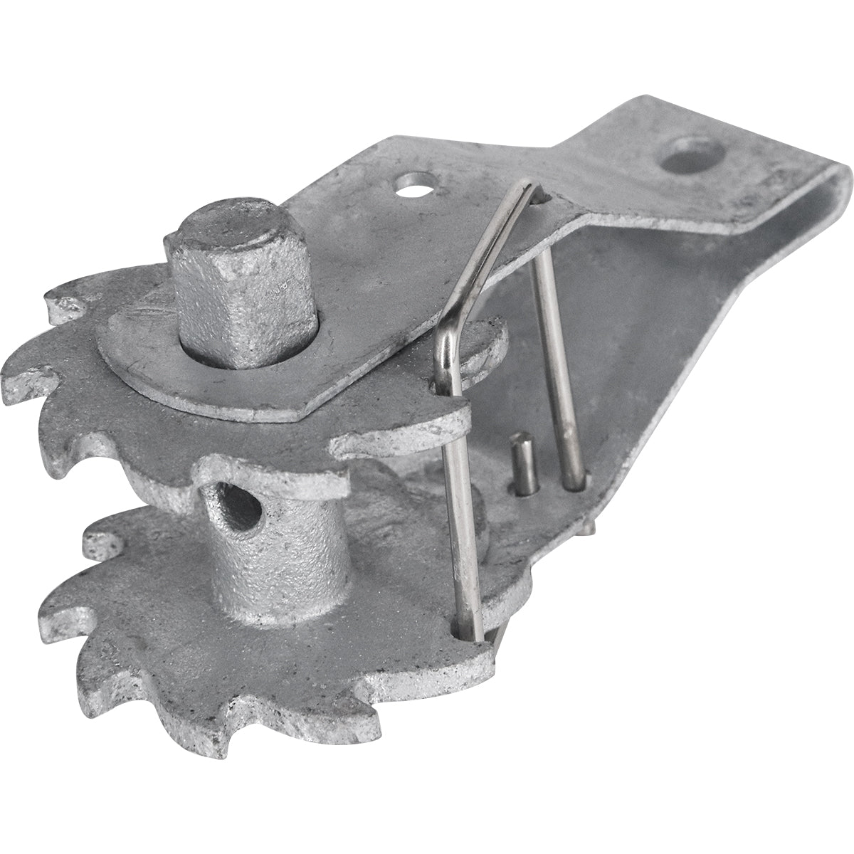 Tensor de Fio para Cerca de Filtro de Catraca Tipo 2, ideal para esticar e tensionar arames em cercas agrícolas, industriais e residenciais. Fabricado em aço galvanizado, resistente à corrosão. Possui catraca para ajuste fino e clipe de fio de mola para fácil tensão.  Indicado para sistemas de treliça, linhas de transmissão e aplicações náuticas.  Kit com 100 peças.