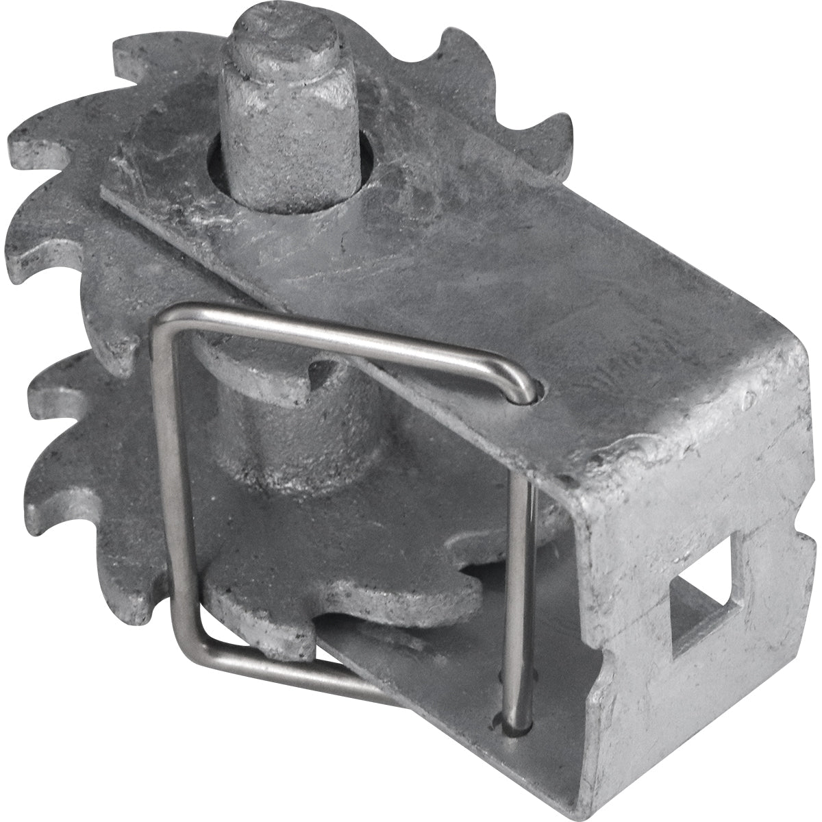 Catraca para arame liso zincada para cercas, esticador tensor, caixa com 100 unidades. Ideal para tensionamento de cercas agrícolas, industriais e residenciais. Fabricada em aço zincado resistente à corrosão, com mecanismo de travamento seguro e fácil instalação. Garante cercas firmes e seguras.