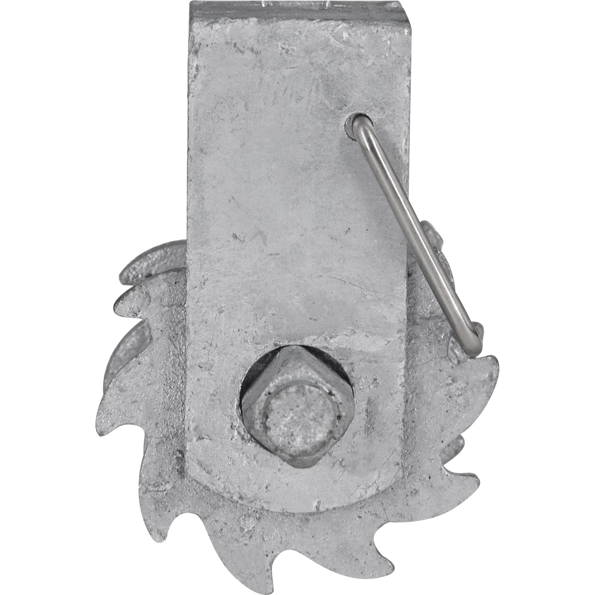 Catraca para arame liso zincada para cercas, esticador tensor, ideal para tensionar arames em cercas agrícolas, industriais e residenciais. Fabricada em aço zincado resistente à corrosão, com mecanismo de travamento seguro e alta capacidade de tração. Caixa com 100 unidades.
