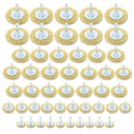 Kit com 50 escovas de aço circular para furadeira com haste de 1/4", ideal para limpeza e remoção em diversas superfícies. Conjunto com diferentes tamanhos para versatilidade e eficiência em trabalhos profissionais.