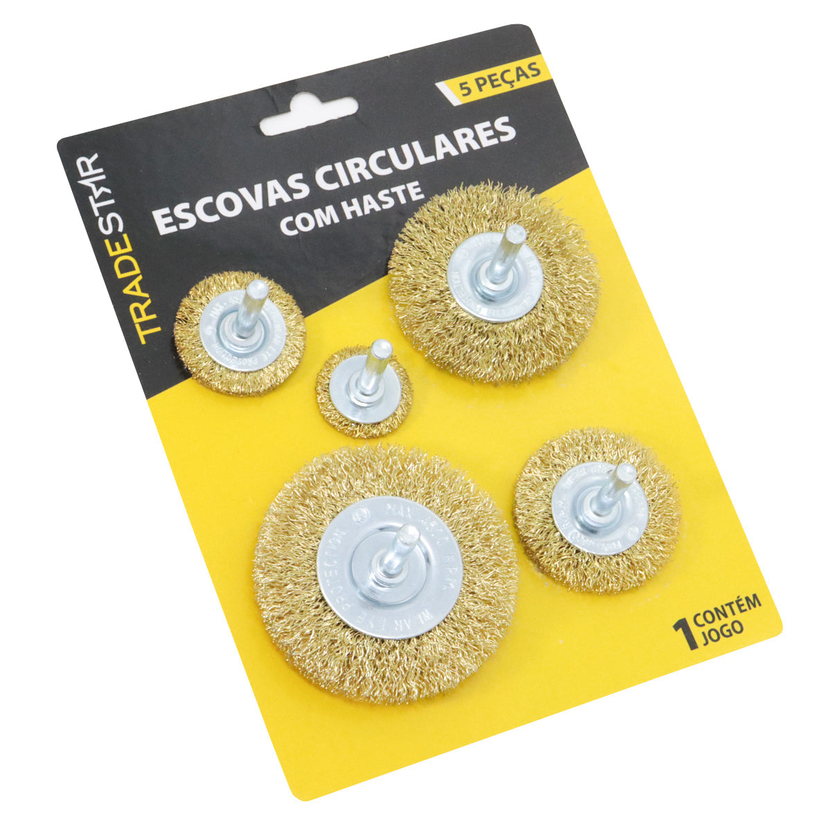 Kit com 50 escovas de aço circular para furadeira com haste 1/4, ideal para limpeza e preparação de superfícies. Conjunto com diferentes tamanhos de escovas circulares de aço carbono latonado, proporcionando versatilidade e eficiência em diversas aplicações. Perfeito para uso em furadeiras, garantindo durabilidade e precisão. Inclui 10 unidades de cada tamanho: 1" (25 mm), 1.1/2" (38 mm), 2" (50 mm), 2.1/2" (63 mm) e 3" (75 mm). Ferramenta essencial para profissionais e projetos DIY.