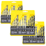 Kit de 48 brocas para madeira, concreto e metal, com 3 jogos de brocas de diferentes tamanhos para perfurações precisas em diversos materiais. Inclui brocas para metal (6 peças), concreto (5 peças) e madeira (5 peças), ideal para trabalhos de construção, reparos e marcenaria.