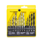 Kit de brocas Tradestar com 48 peças para madeira, concreto e metal. Inclui brocas de diferentes tamanhos para perfurações precisas em diversos materiais. Ideal para uso profissional e doméstico.