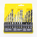 Kit de brocas 48 peças para madeira, concreto e metal. Inclui brocas de diferentes tamanhos para perfurações precisas em diversos materiais. Ideal para profissionais e hobbistas. Acompanha 3 jogos de brocas, sendo 6 para metal, 5 para concreto e 5 para madeira.