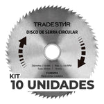 Kit 10 Discos de Serra Circular para Madeira 110x20mm 72 Dentes - Ideal para cortes precisos em madeira, compatível com serras circulares Makita. Ferramenta de alta durabilidade e eficiência para marcenaria e carpintaria. Inclui 10 unidades, corte rápido e seguro.