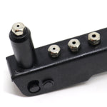 Kit 04 Alicate Rebitadeira Manual Profissional com 4 Bicos, ferramenta preta para fixação de rebites em metal, plástico e couro. Inclui bicos intercambiáveis de diferentes diâmetros para trabalhos de montagem e reparos.