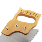 Kit 04 Serrote 22" Cabo de Madeira Resistente Profissional Tradestar - Detalhe do cabo ergonômico de madeira com parafusos e lâmina afiada, ideal para cortes precisos em madeira. Ferramenta de alta qualidade para carpintaria e marcenaria.