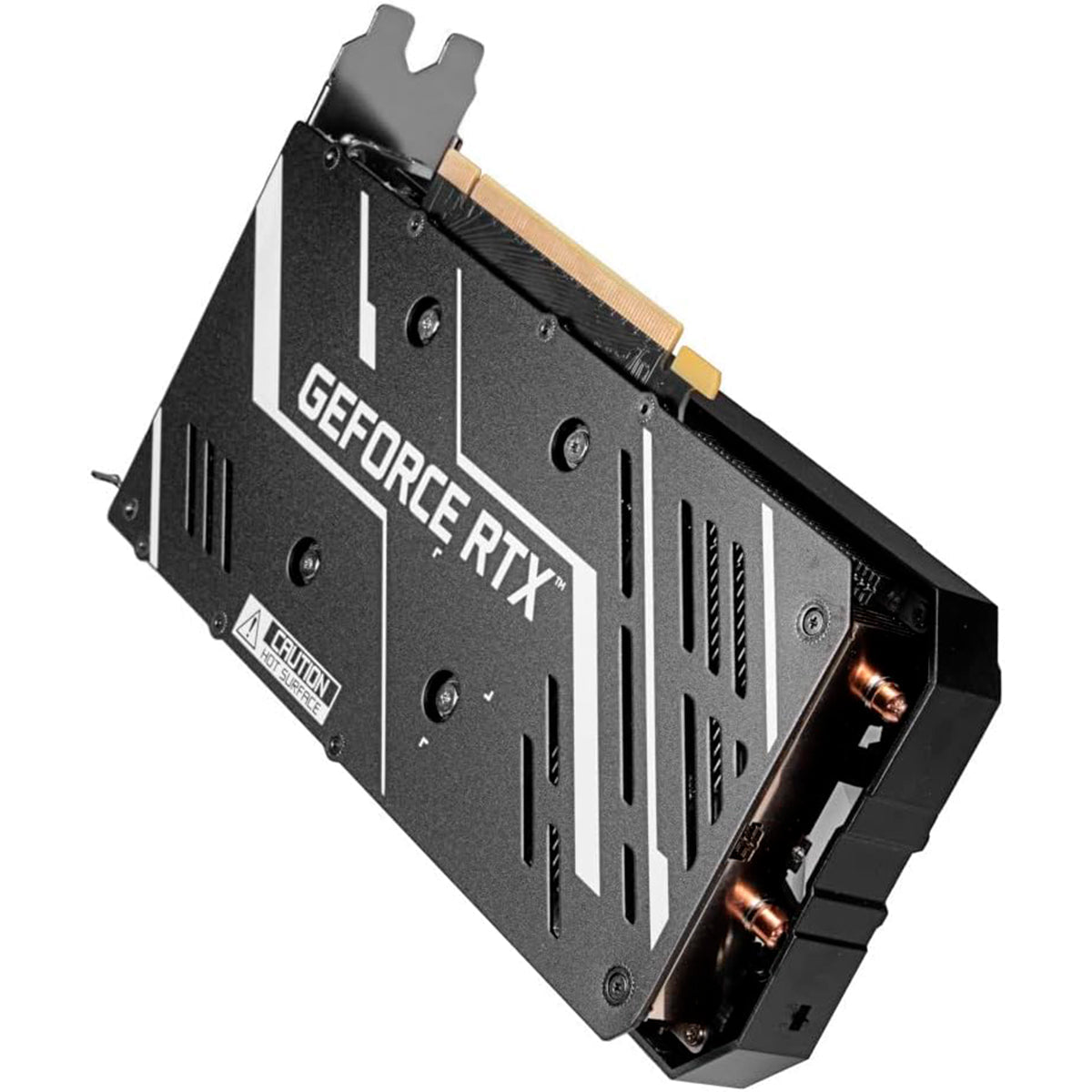Placa de Vídeo Nvidia Galax GeForce RTX 3050 8GB - Design moderno com detalhes em branco e preto, com a inscrição 'GEFORCE RTX' em destaque. Ideal para gamers que buscam alto desempenho.