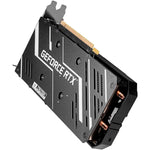 Placa de Vídeo Nvidia Galax GeForce RTX 3050 8GB - Design moderno com detalhes em branco e preto, com a inscrição 'GEFORCE RTX' em destaque. Ideal para gamers que buscam alto desempenho.